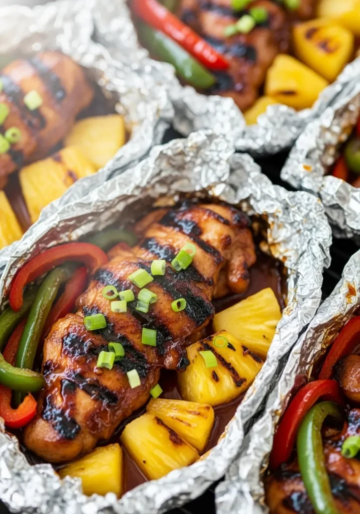 Teriyaki Chicken and Pineapple Foil Packets