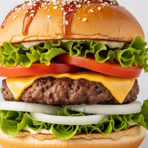Teriyaki Parmesan Burgers with American Cheese