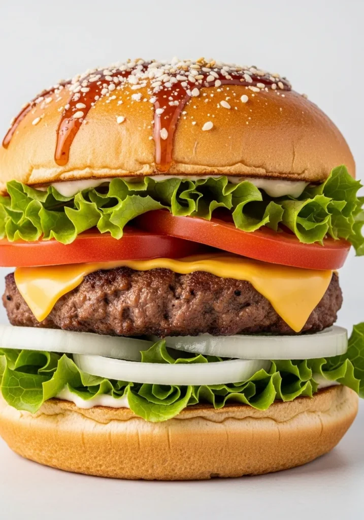 Teriyaki Parmesan Burgers with American Cheese