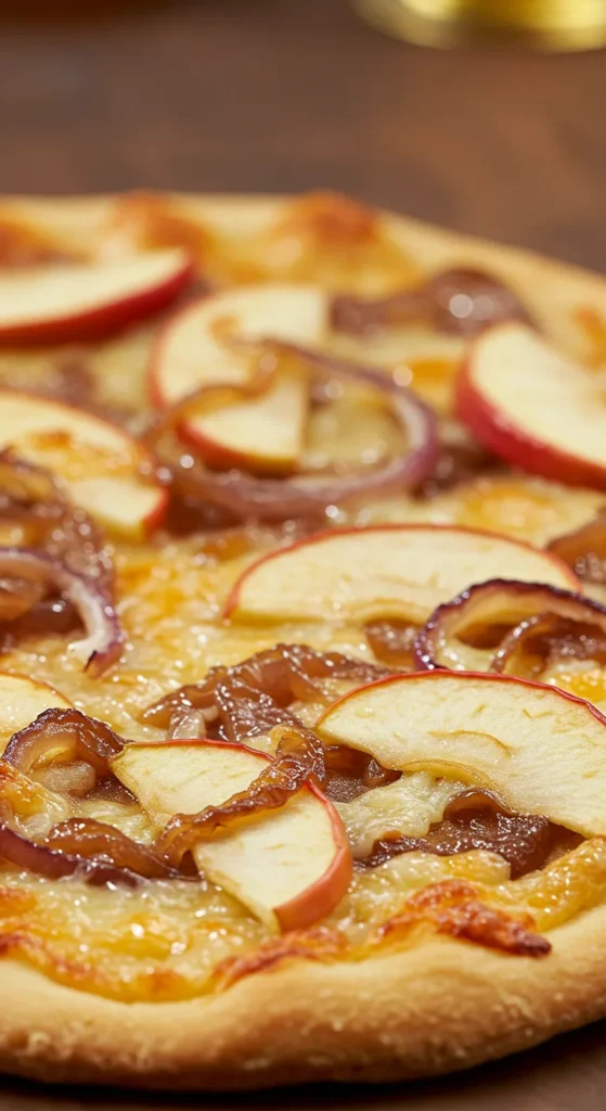 Apple, Cheddar & Caramelized Onion Flatbread
