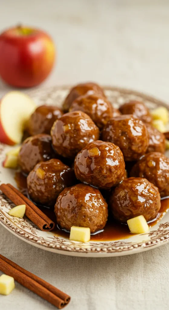 Apple Cider Glazed Meatballs