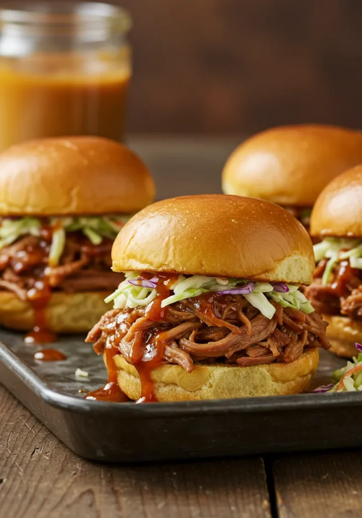 Apple Cider Pulled Pork Sliders