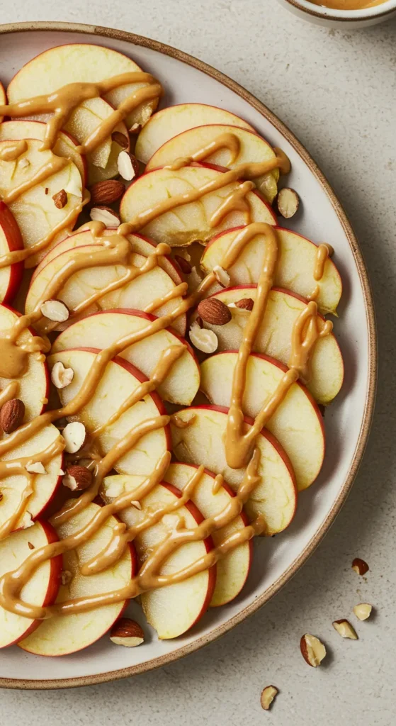 Apple Nachos with Peanut Butter Drizzle