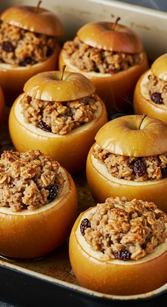 Baked Apples Stuffed with Oats