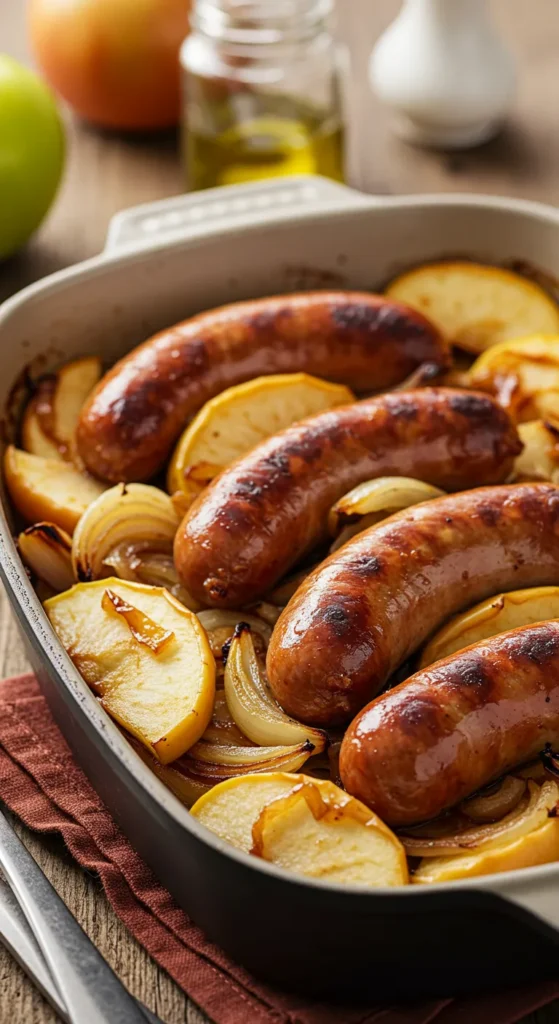 Baked Sausage with Apples and Onions