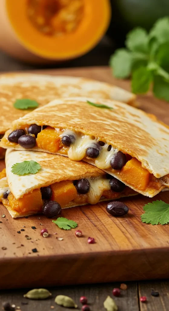Butternut Squash Quesadillas with Black Beans