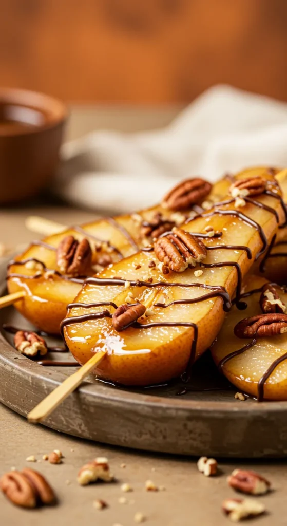 Caramelized Pear Dessert Kabobs