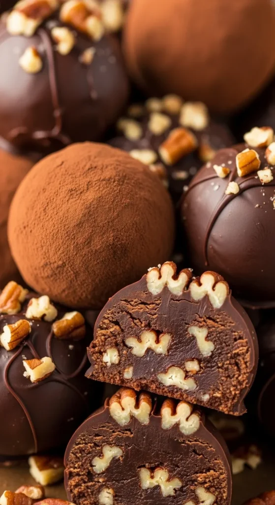 Chocolate Bourbon Pecan Truffles