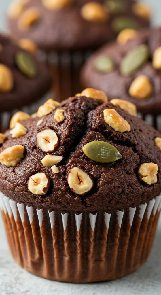 Chocolate Hazelnut Pumpkin Muffins
