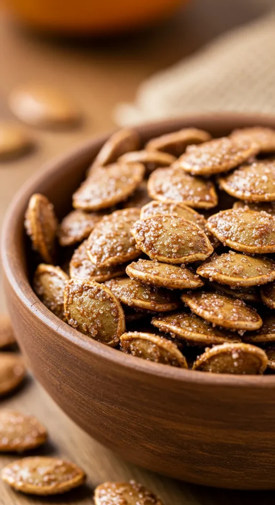 Cinnamon Sugar Roasted Pumpkin Seeds