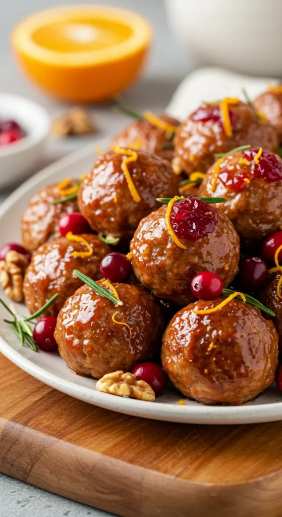 Cranberry Orange Turkey Meatballs