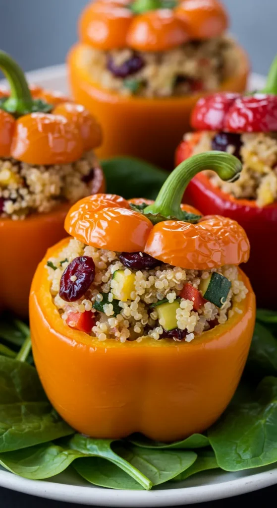 Cranberry Quinoa Stuffed Peppers