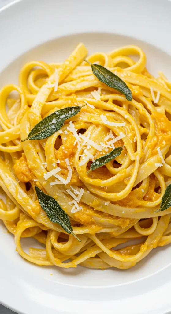 Creamy Pumpkin Sage Fettuccine