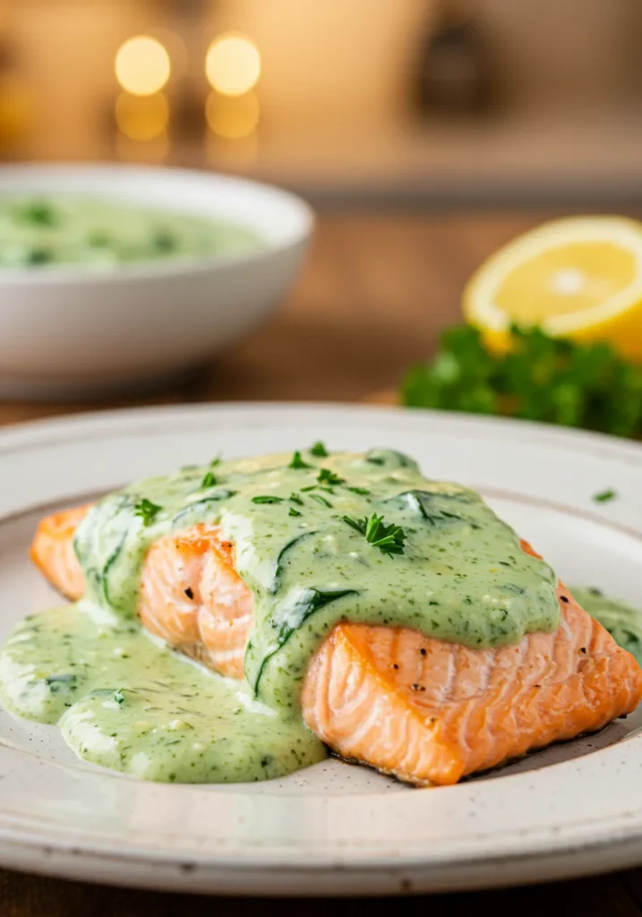 Creamy Spinach Parmesan Salmon Recipe