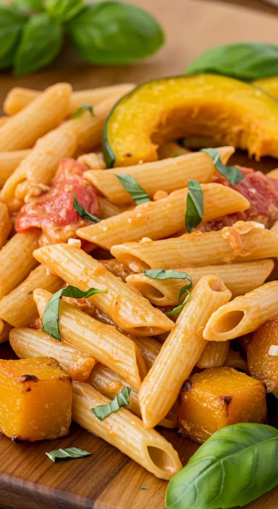 Creamy Tomato Basil Penne with Squash