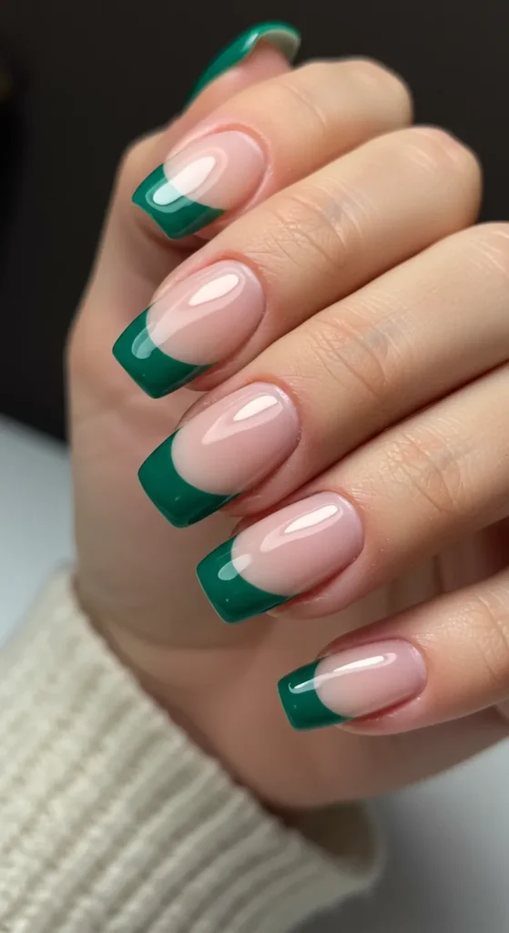 Emerald Green French Tips