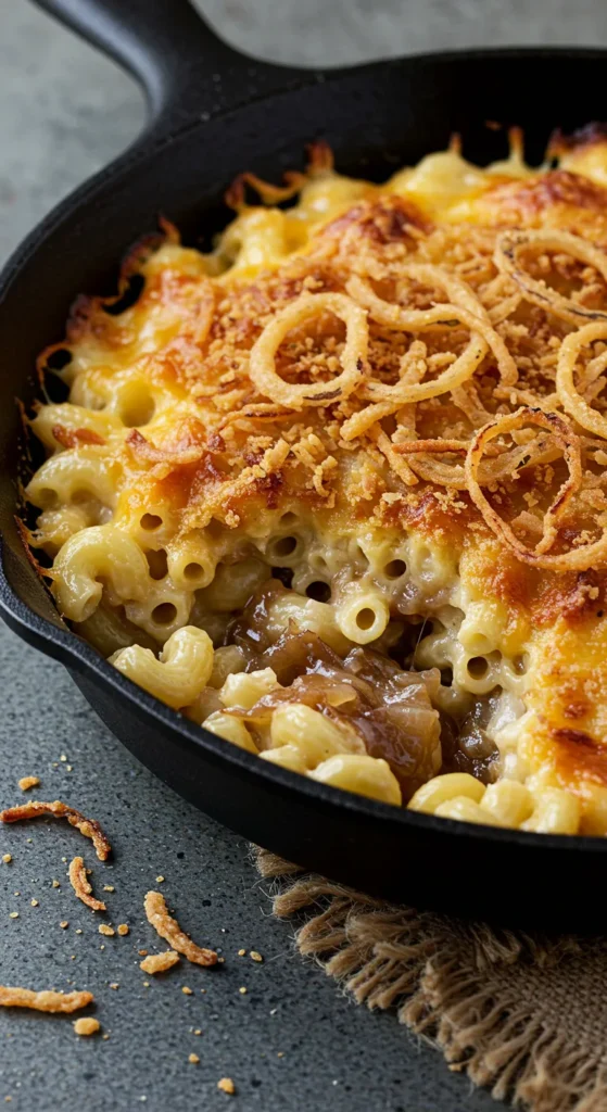 French Onion Mac & Cheese Bake