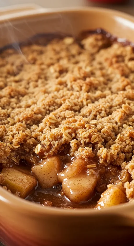 Gooey Apple Crisp with Oat Topping