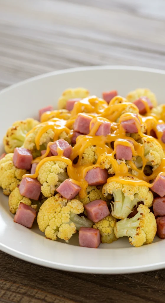 Ham Cheese Cauliflower Hash