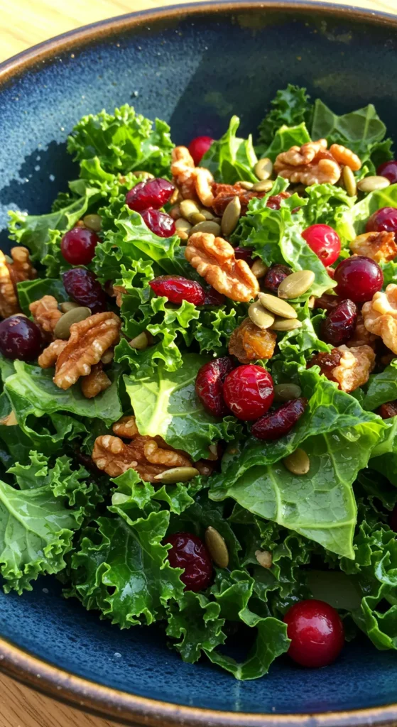Harvest Kale Salad with Cranberries