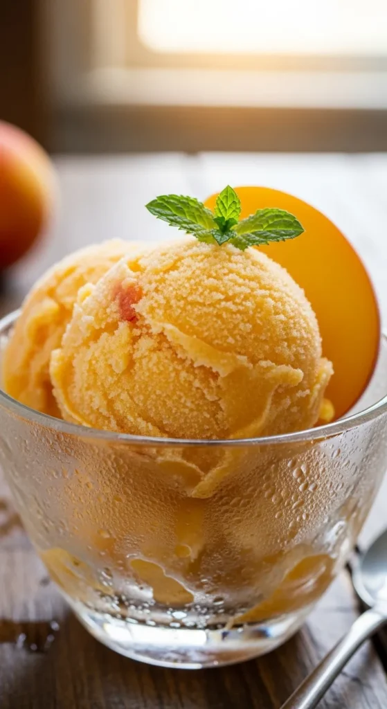 Homemade Peach Sorbet