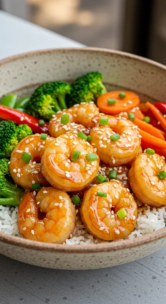 Honey Garlic Shrimp & Rice Bowls