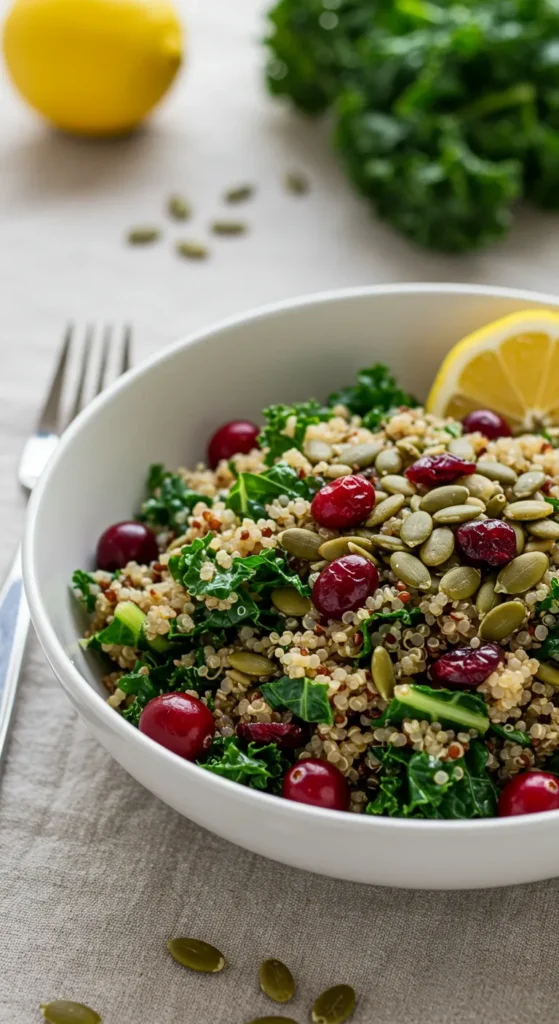 Kale and Cranberry Quinoa Bowl