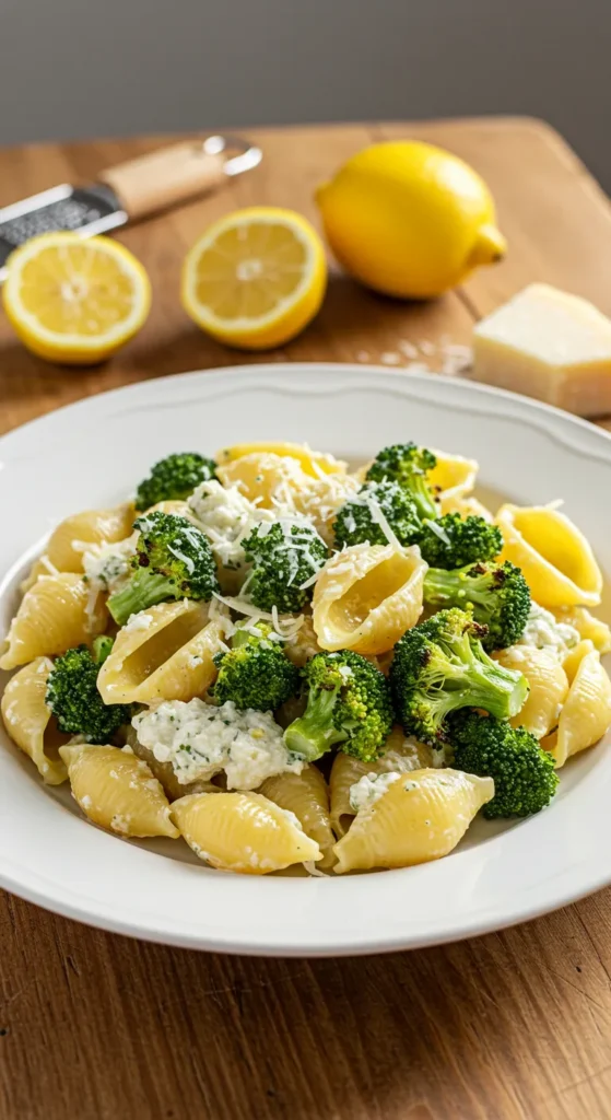 Lemon Ricotta & Roasted Broccoli Shells
