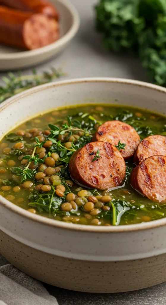 Lentil and Kale Soup with Sausage
