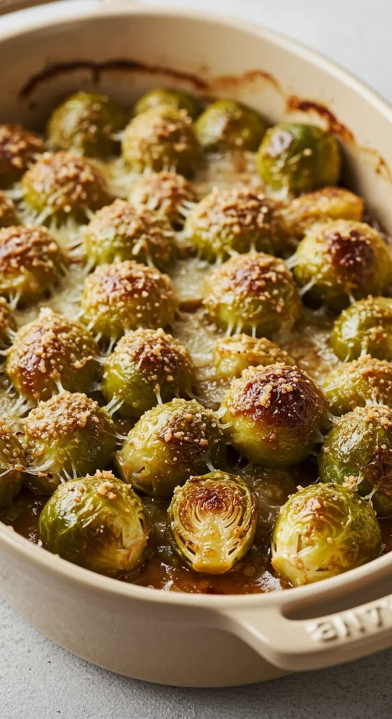 Maple Dijon Brussels Sprouts Gratin