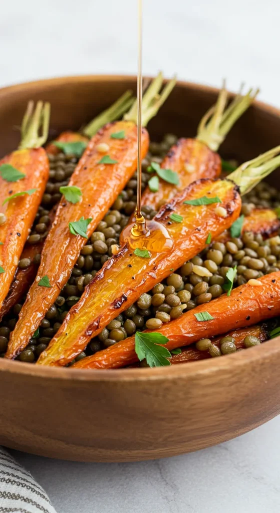 Maple Roasted Carrot & Lentil Salad