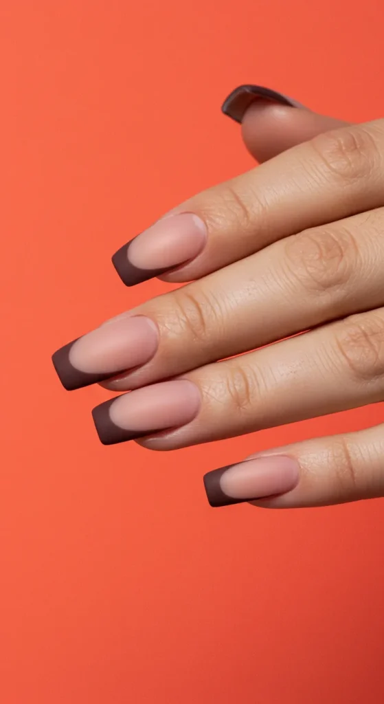 Matte Mocha French Tips