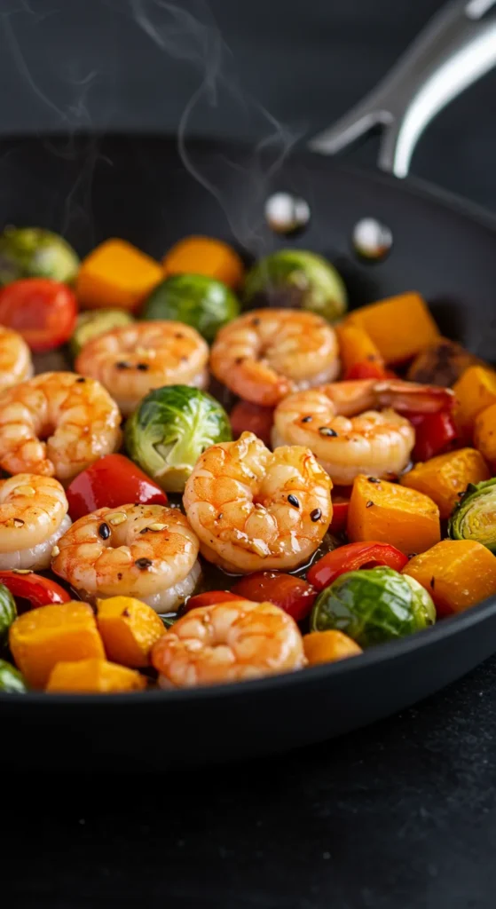 One-Pan Honey Garlic Shrimp with Fall Veggies