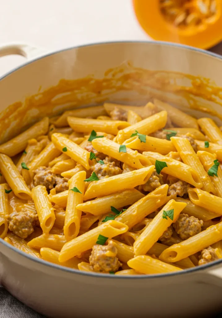 One-Pot Creamy Pumpkin Sausage Pasta