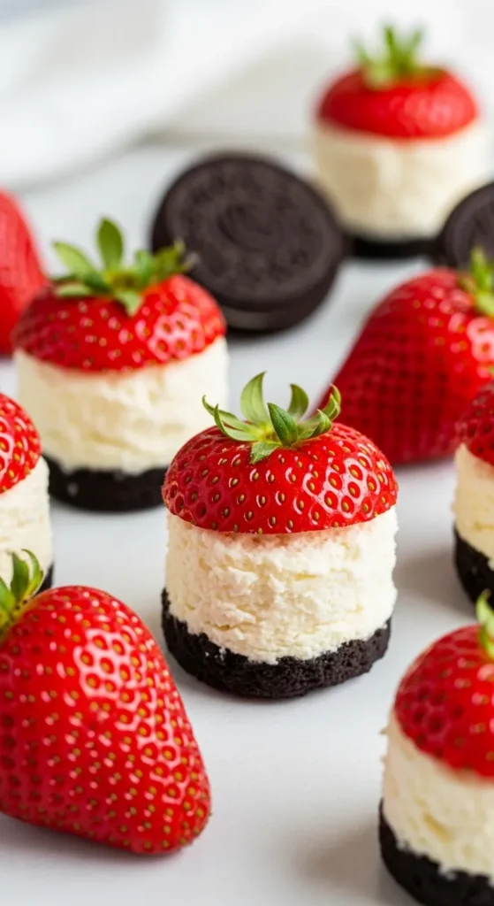 Oreo Cheesecake Stuffed Strawberries