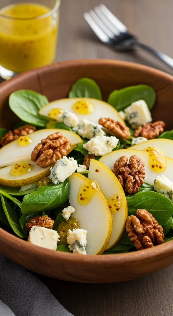 Pear & Gorgonzola Salad with Candied Walnuts