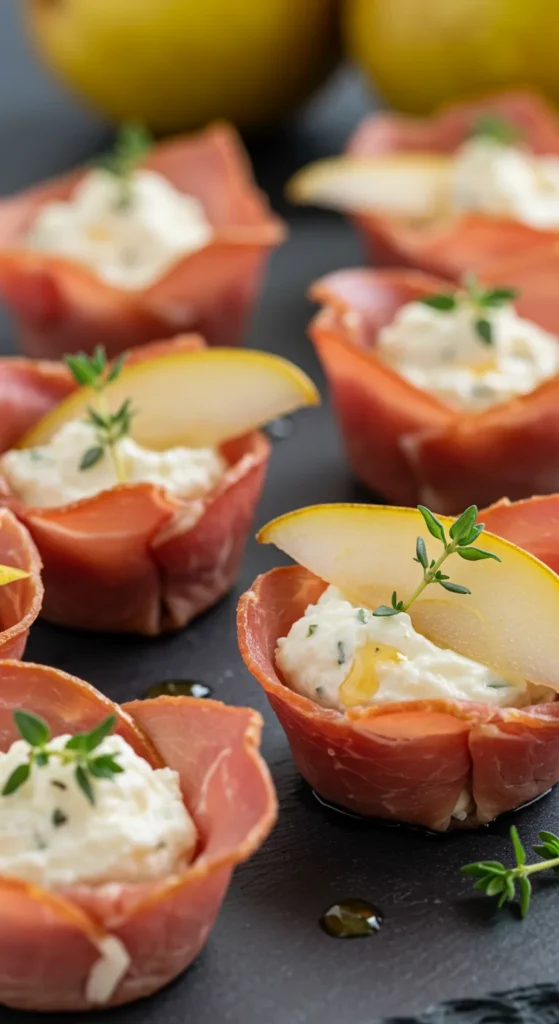 Pear & Prosciutto Cups