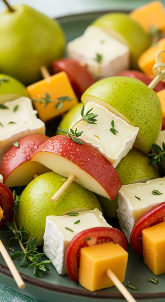Pear and Cheese Skewers