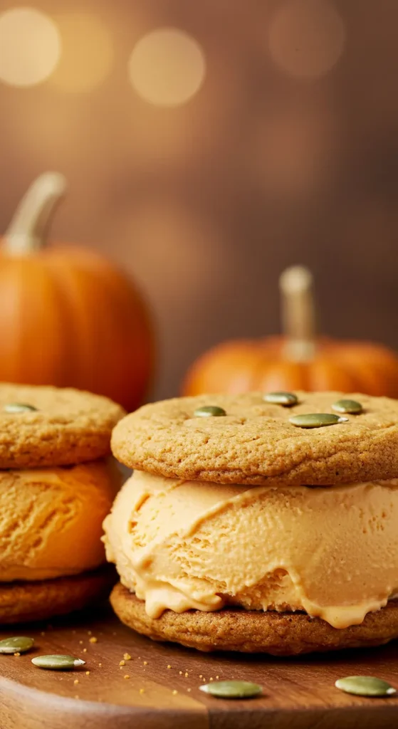 Pumpkin Ice Cream Sandwiches
