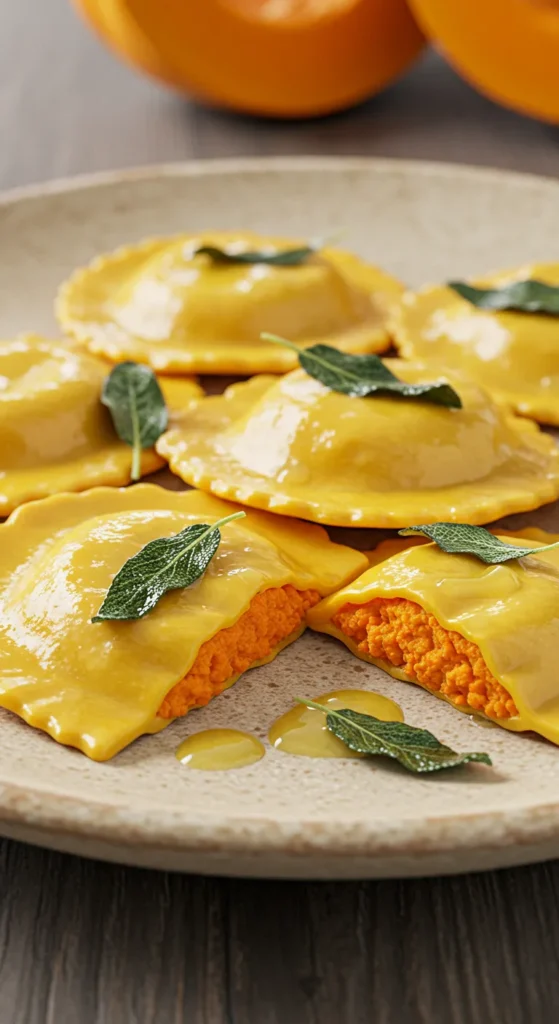 Pumpkin Ravioli with Sage Butter