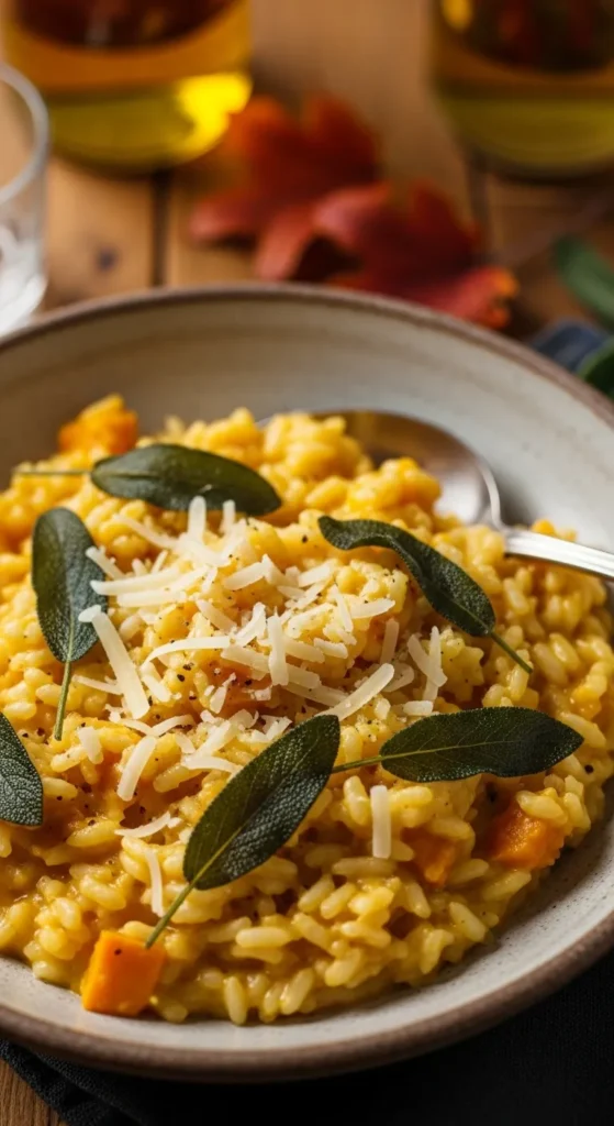 . Pumpkin Risotto with Parmesan and Sage