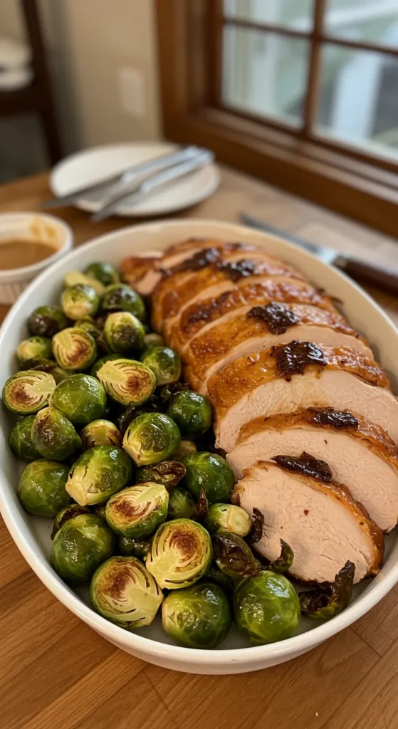 Roasted Brussels Sprouts with Turkey