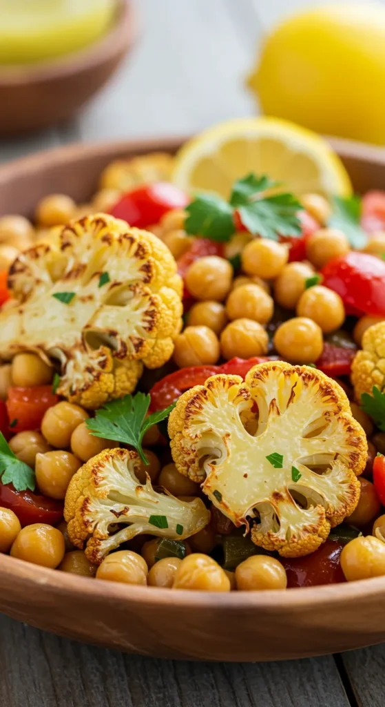 Roasted Cauliflower & Chickpea Salad