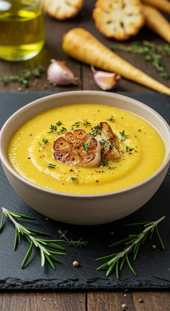 Roasted Cauliflower Parsnip Soup