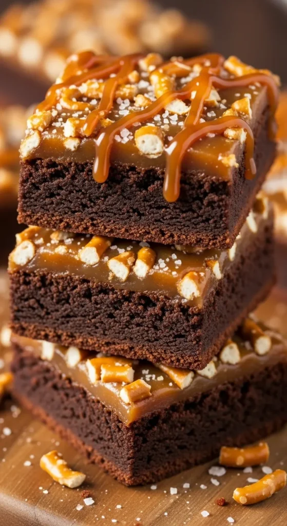 Salted Caramel Pretzel Brownies Recipe