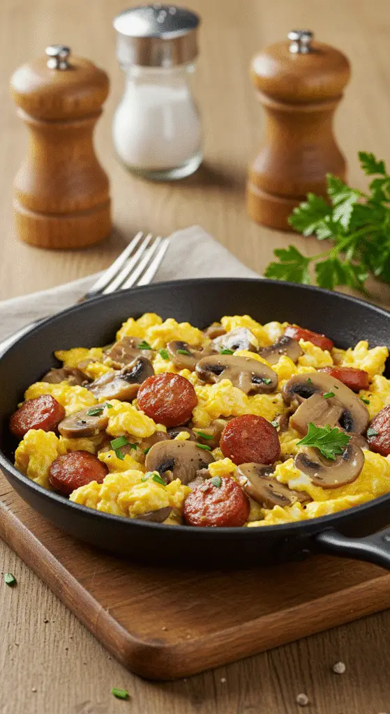 Sausage Mushroom Scramble
