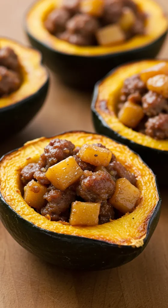 Sausage and Apple Stuffed Acorn Squash
