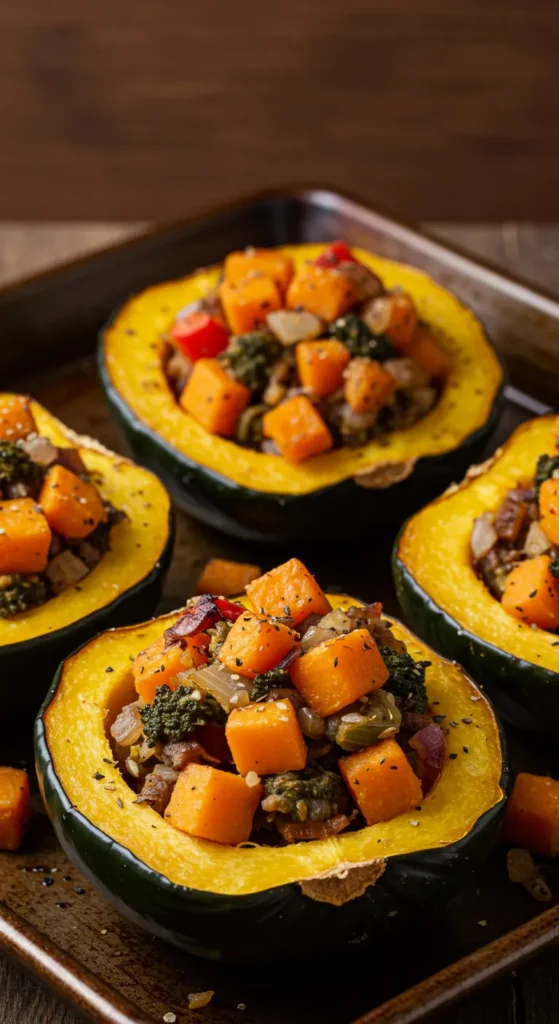 Sheet-Pan Stuffed Acorn Squash