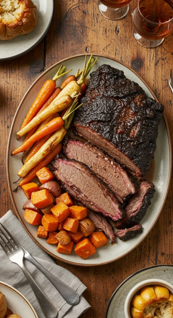 Slow-Cooked Beef Brisket with Fall Roots