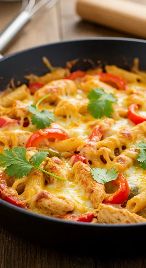 Southwest Chicken Alfredo Skillet Bake